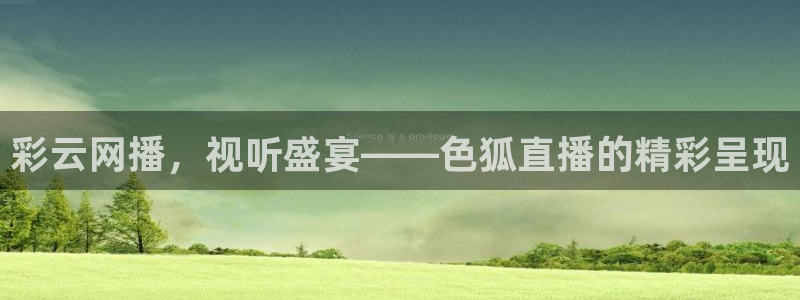 五星体育今天节目表：彩云网播，视听盛宴——色狐直播的精彩呈现